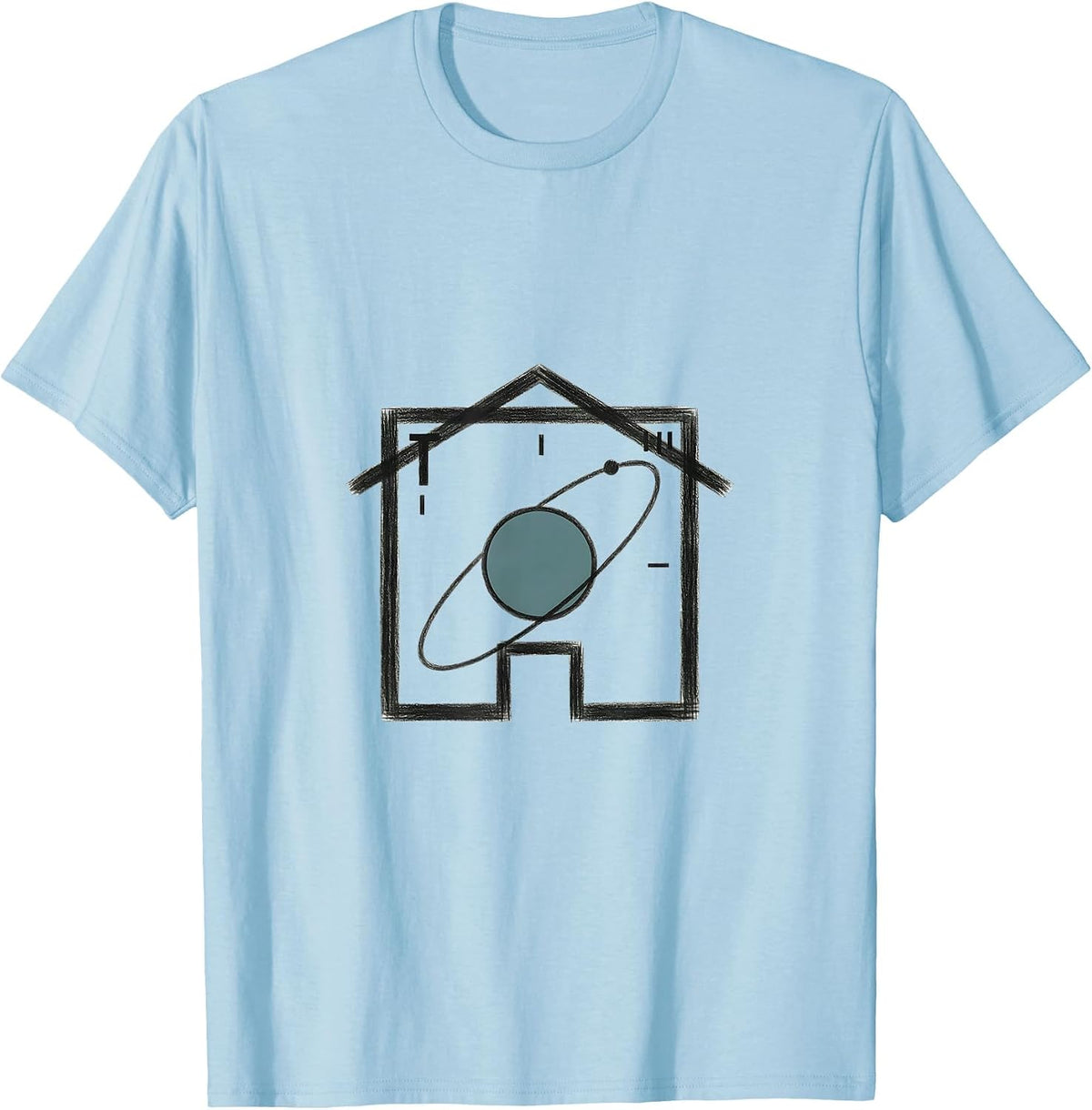 Men's Periodic Table House Minimalist Science Nerd Humor T-Shirt - Baby Blue
