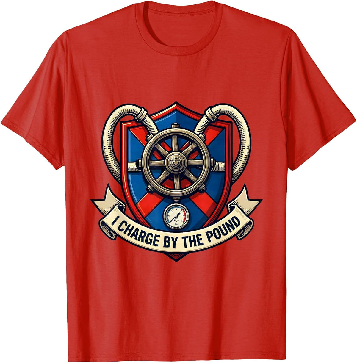 Men's I Charge By The Pound Funny HVAC Technician Humor T-Shirt - Red