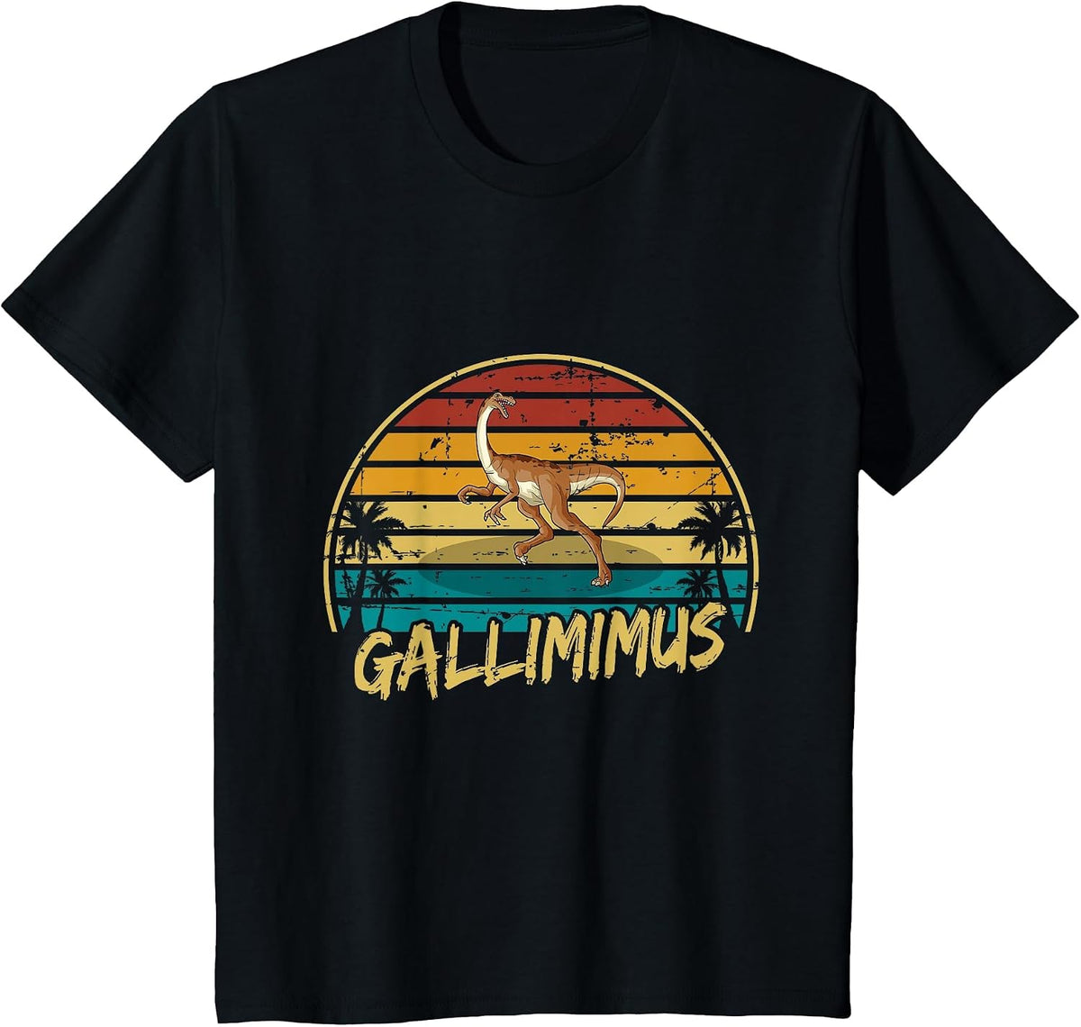 Dino Gallimimus Dinosaur T-Shirt - Black