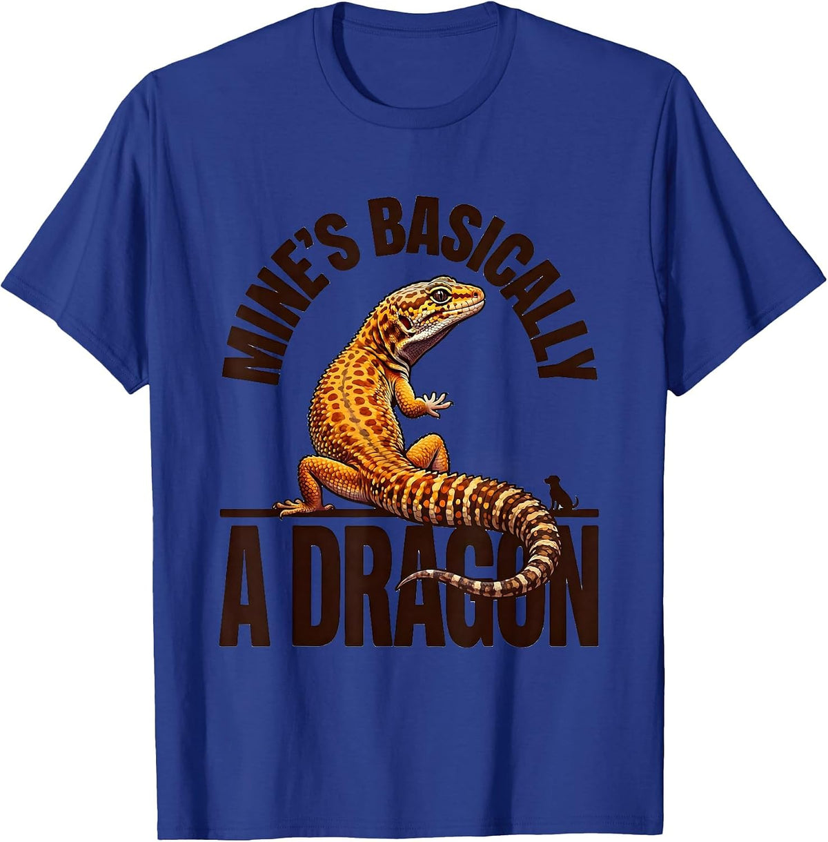 Men's Mine's Basically A Dragon Funny Leopard Gecko Reptile Lover T-Shirt - Royal Blue