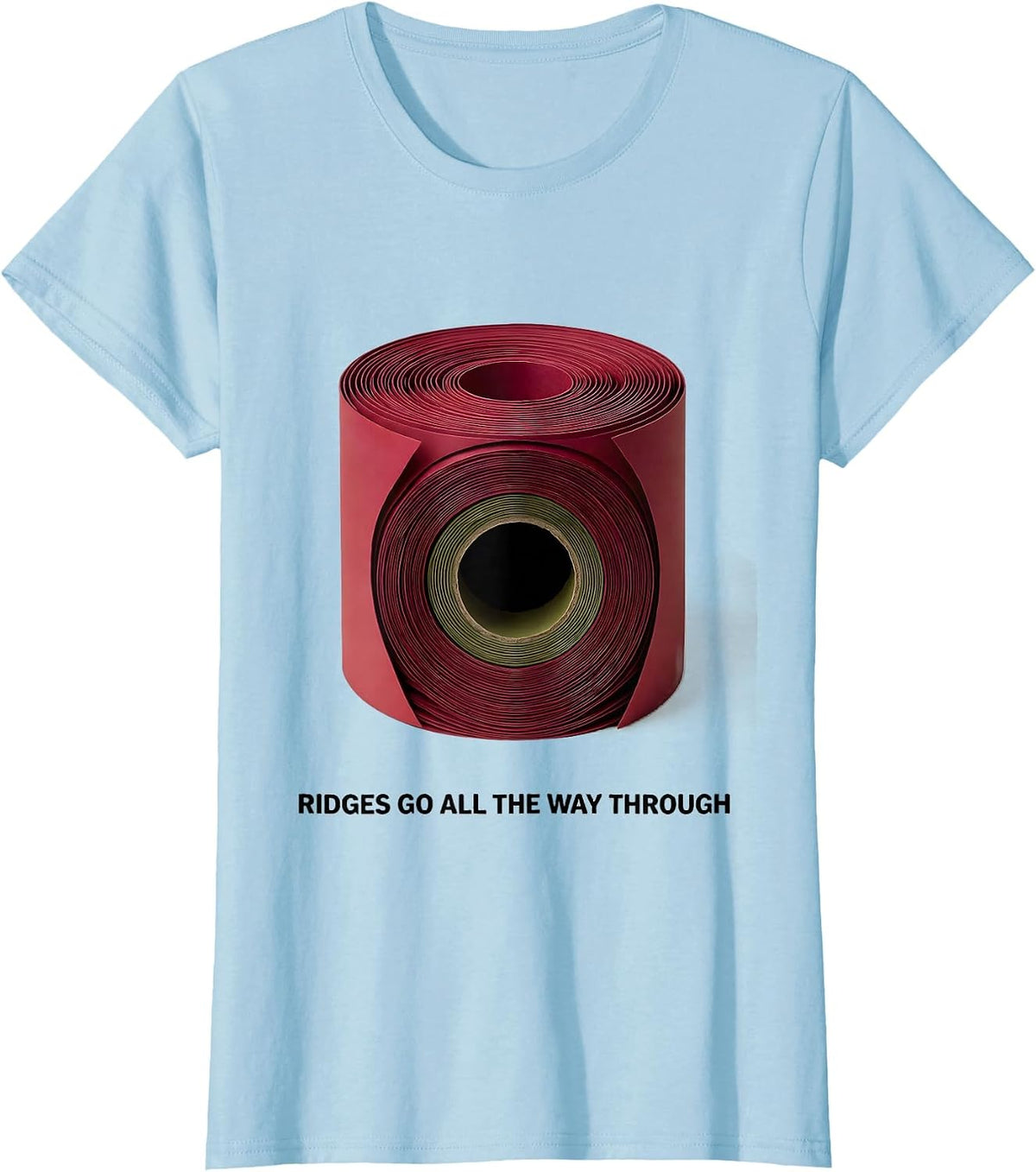 Women's Ridges Go All The Way Through Funny Thanksgiving Cranberry T-Shirt - Baby Blue