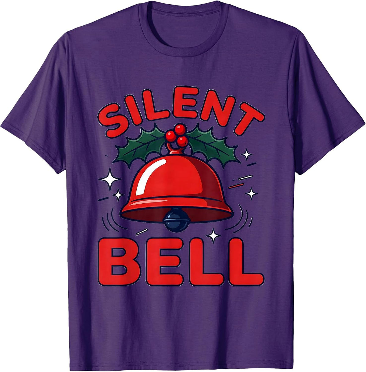 Men's Silent Bell Funny Teacher Christmas School Humor T-Shirt - Purple