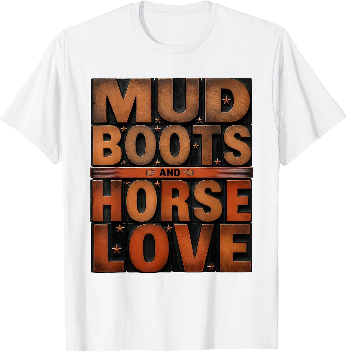Men's Mud Boots and Horse Love Equestrian Design T-Shirt - White