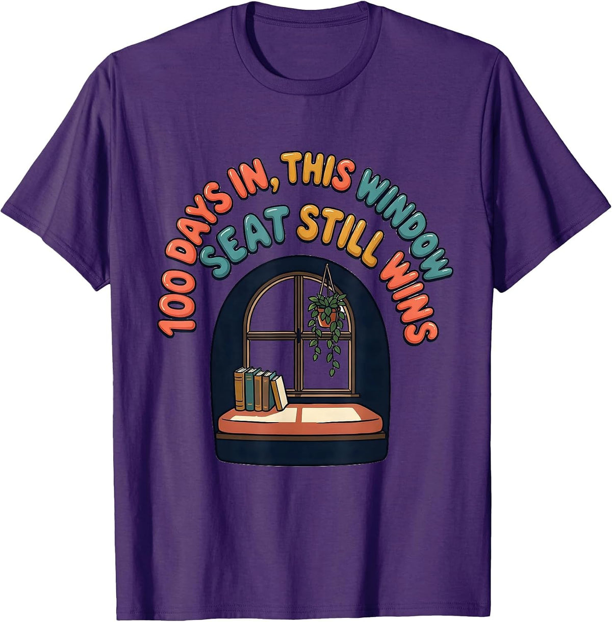 Men's 100 Days In, This Window Seat Still Wins Teacher T-Shirt - Purple
