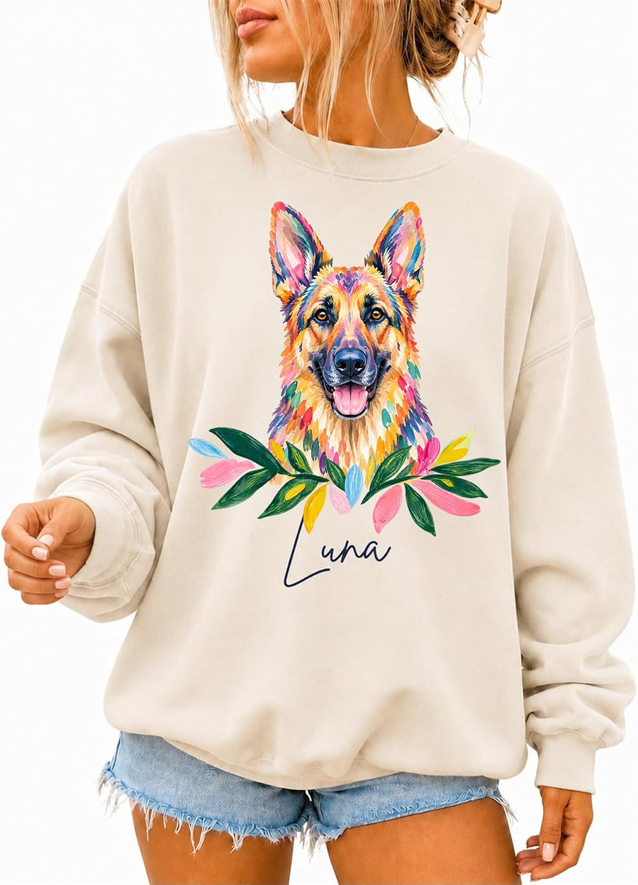 NAZENTI Personalized Dog Mom Sweatshirt, Custom Fur Mom Sweatshirt, Dog Shirt for Women, Dogs Lovers Gift, Dogs Mama Gift -