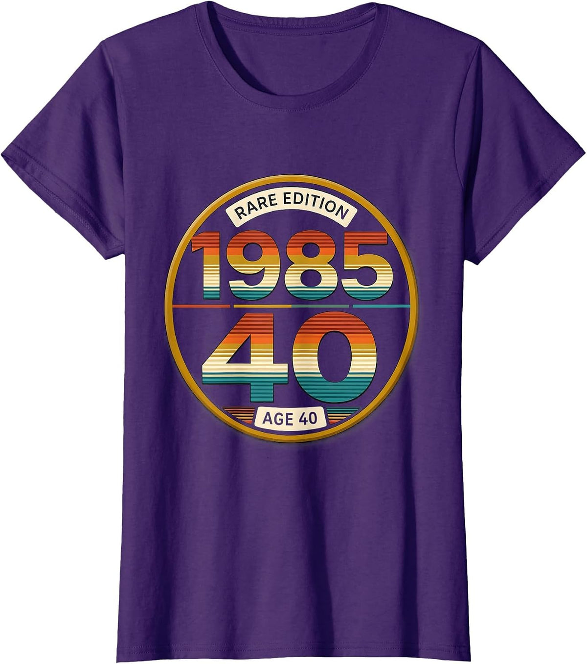Women's Rare Edition 1985 Age 40 Vintage Birthday Milestone T-Shirt - Purple