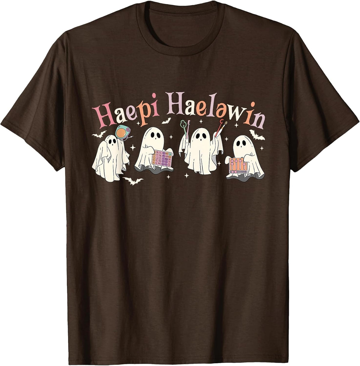 Happy Halloween Speech Language Pathology SLP Speech Therapy T-Shirt - Brown