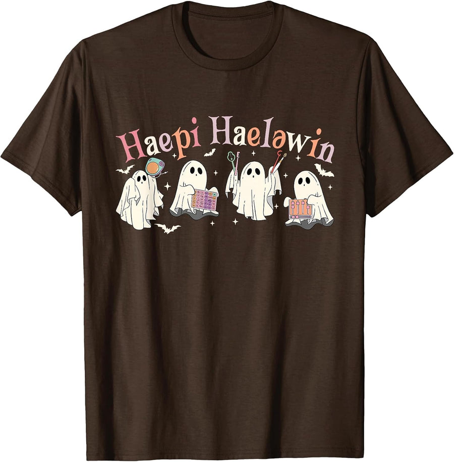 Happy Halloween Speech Language Pathology SLP Speech Therapy T-Shirt - Brown