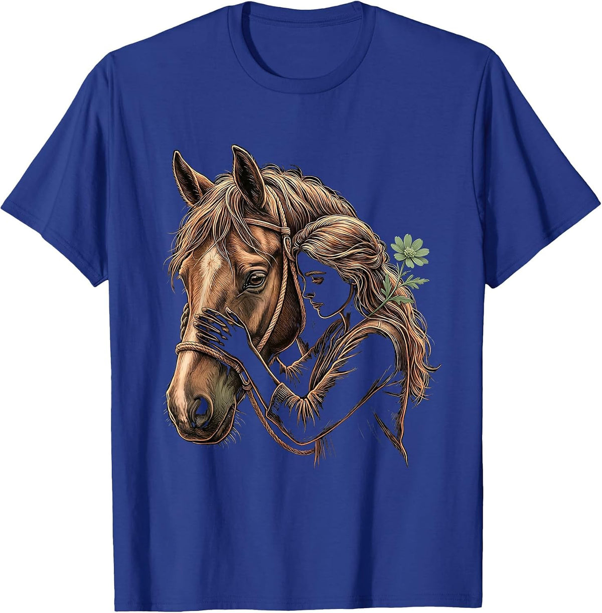 Young Rider Horse Lover Boho Western Cowgirl T-Shirt - Royal Blue