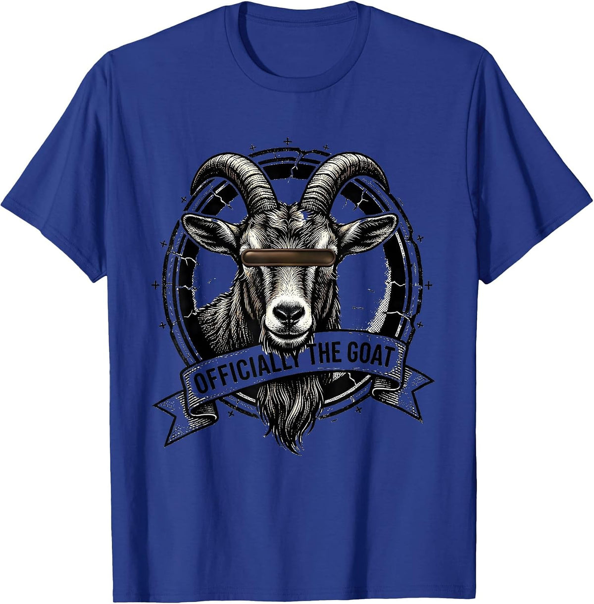 Officially The Goat Funny Goat Humor Animal Lover Novelty T-Shirt - Royal Blue