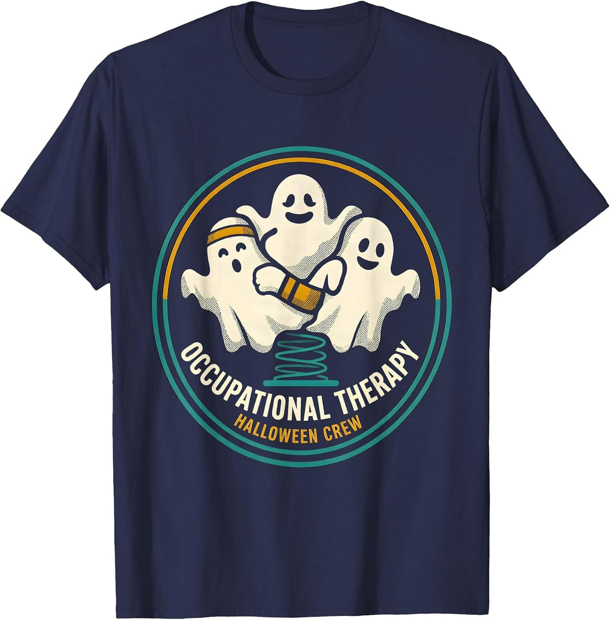 Men's Occupational Therapy Halloween Crew Midcentury Modern T-Shirt - Navy Blue