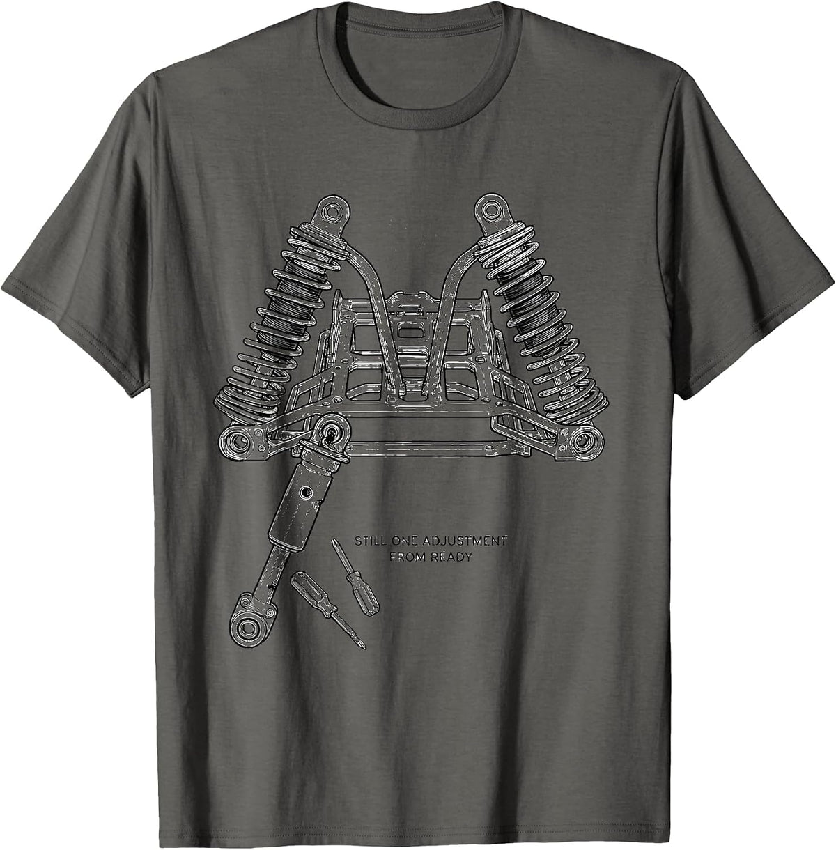 Men's Still One Adjustment From Ready Funny RC Car Racer Gift T-Shirt - Asphalt Grey