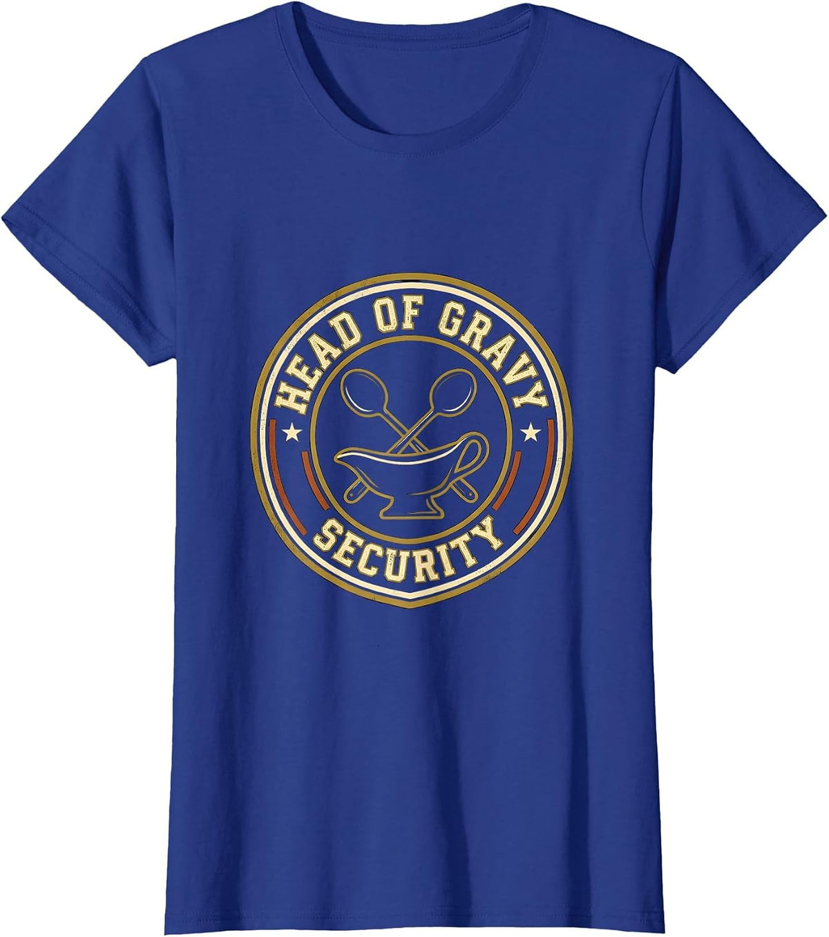 Women's Head Of Gravy Security Funny Thanksgiving Dinner Food Pun T-Shirt - Royal Blue