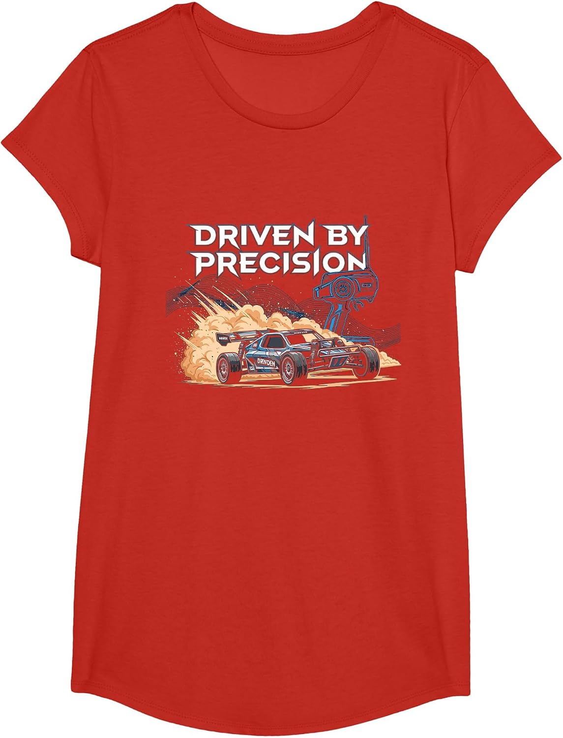 Driven by Precision Remote Control Racer RC Car Enthusiast T-Shirt - Girls Red