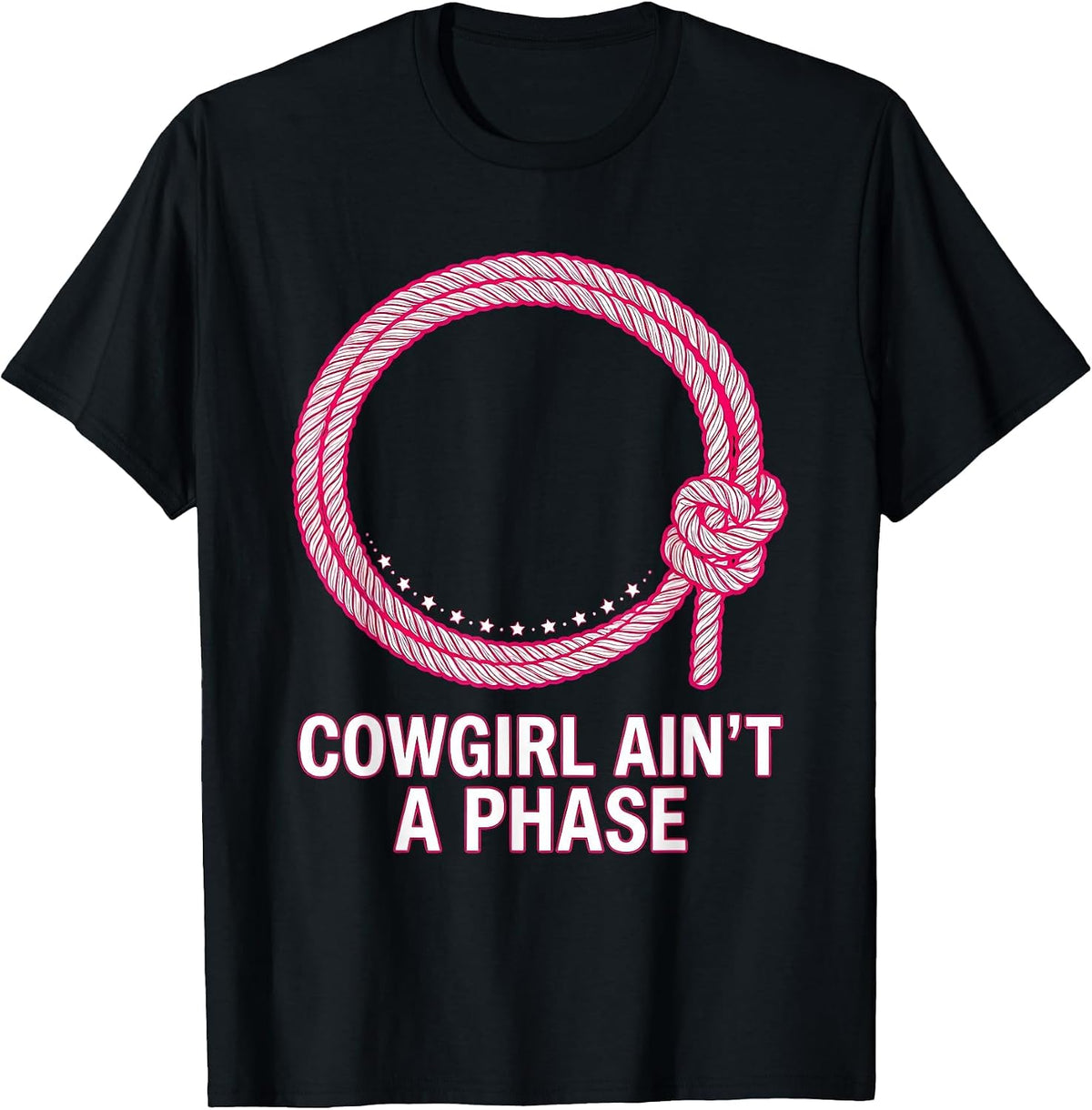 Men's Cowgirl Ain't A Phase Vintage Western Retro Country Pride T-Shirt - Black