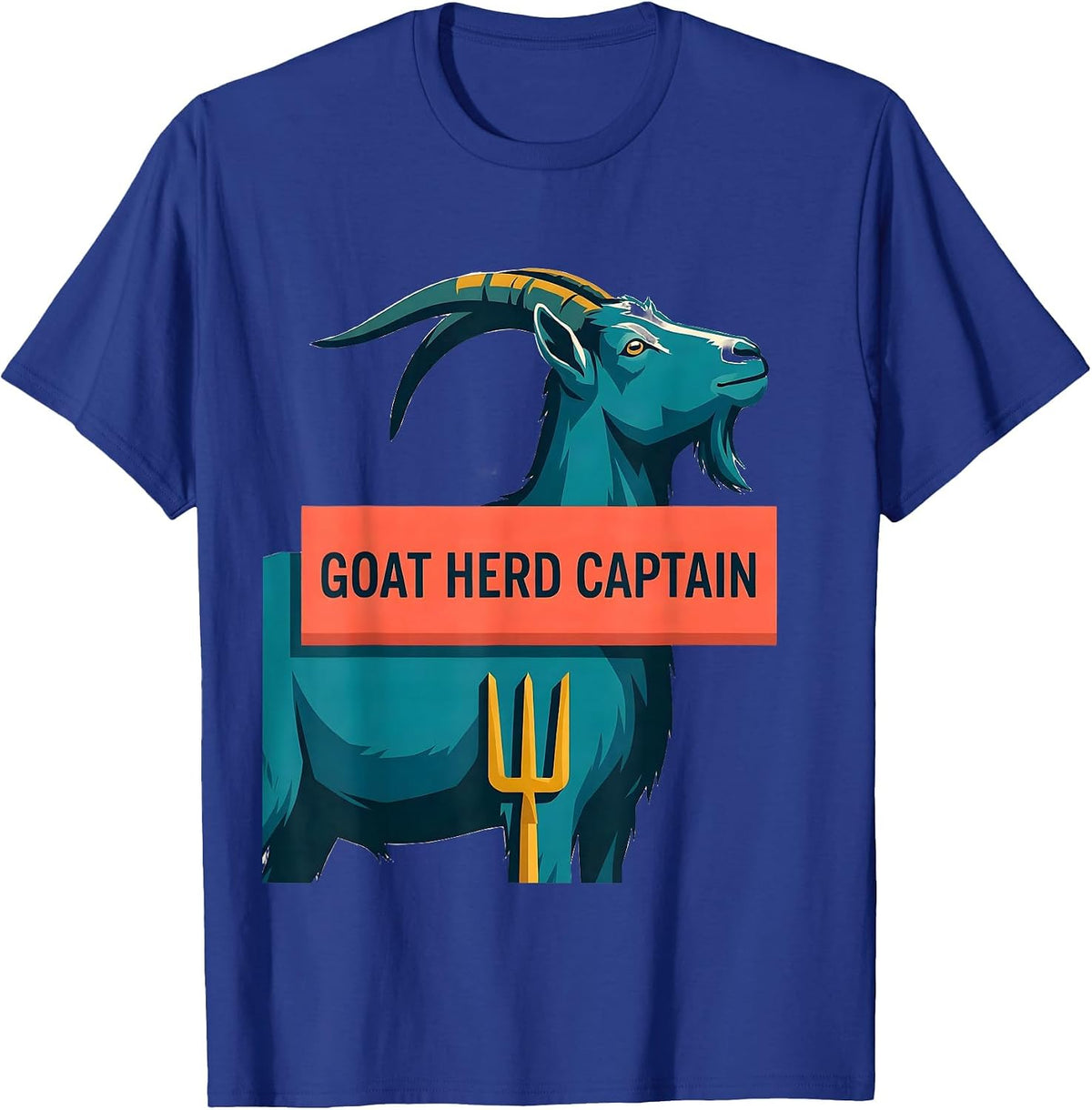 Men's Goat Herd Captain Funny Goat Farmer Animal Lover Gift T-Shirt - Royal Blue