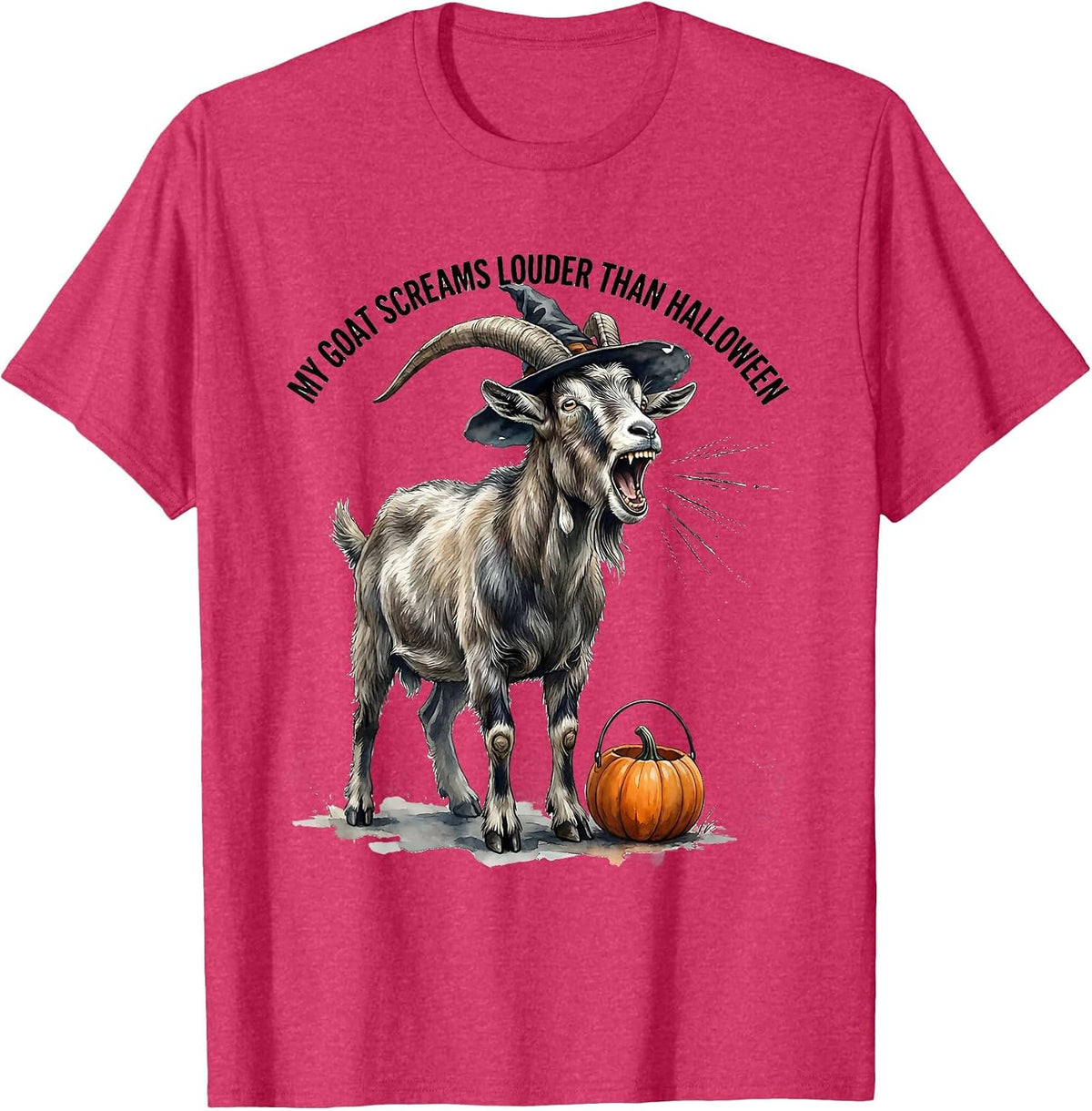 My Goat Screams Louder Than Halloween Funny Goat Lover T-Shirt - Red Heather