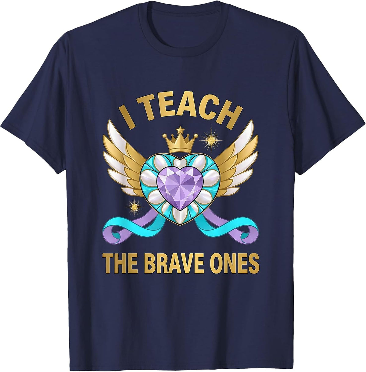 Men's I Teach The Brave Ones Special Education Teacher T-Shirt - Navy Blue