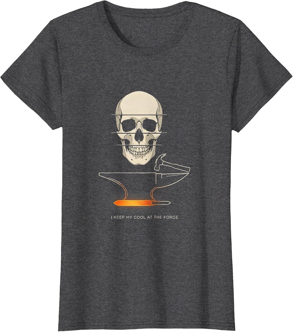 Women's I Keep My Cool At The Forge Funny Blacksmith Forge T-Shirt - Dark Heather Grey