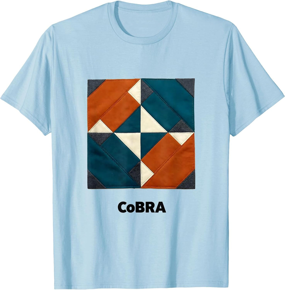 Men's CoBRa Quilt Block Patchwork Science Nerd Humor Chemistry T-Shirt - Baby Blue