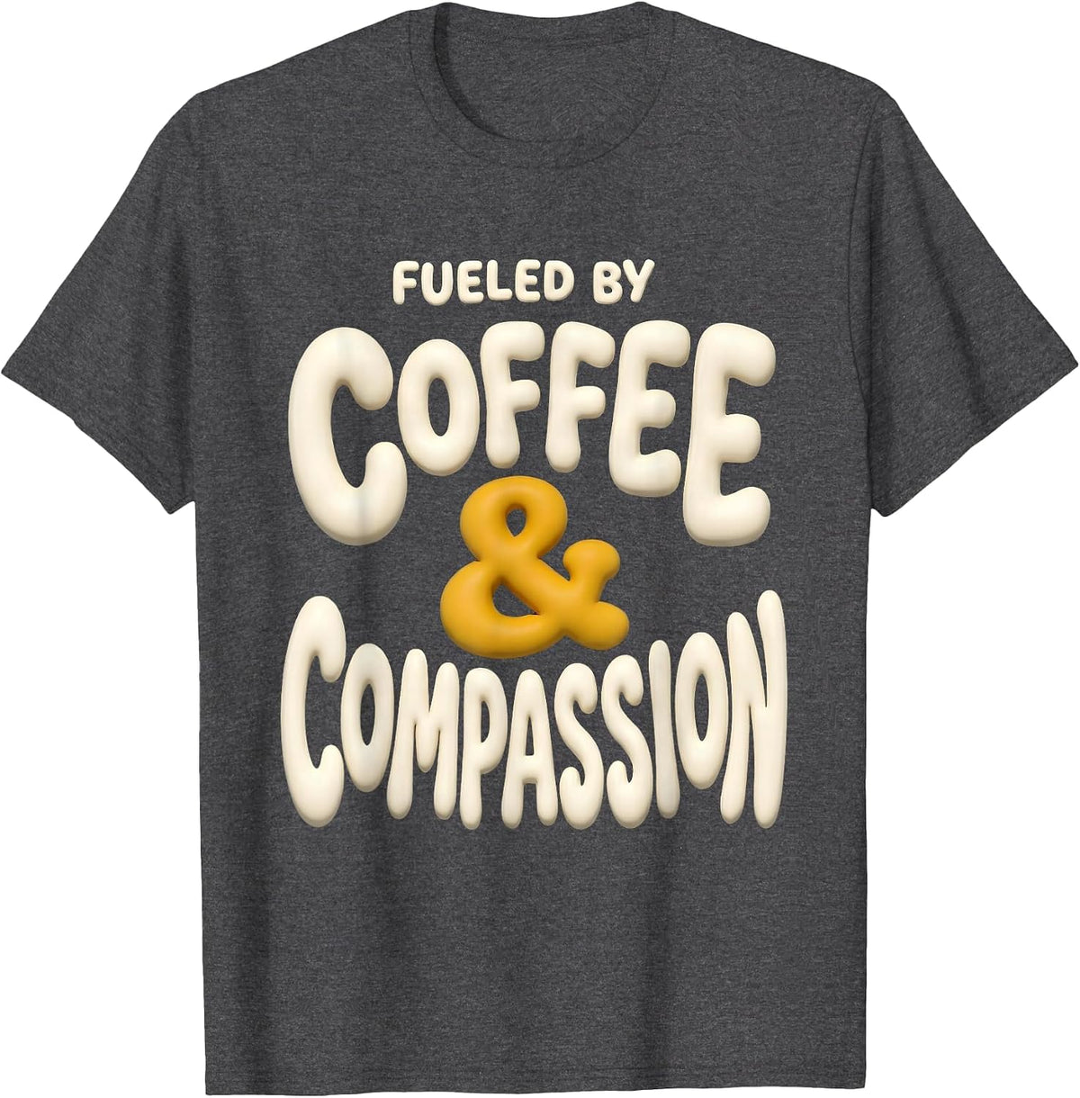Men's Fueled by Coffee and Compassion Special Ed Teacher T-Shirt - Dark Heather Grey