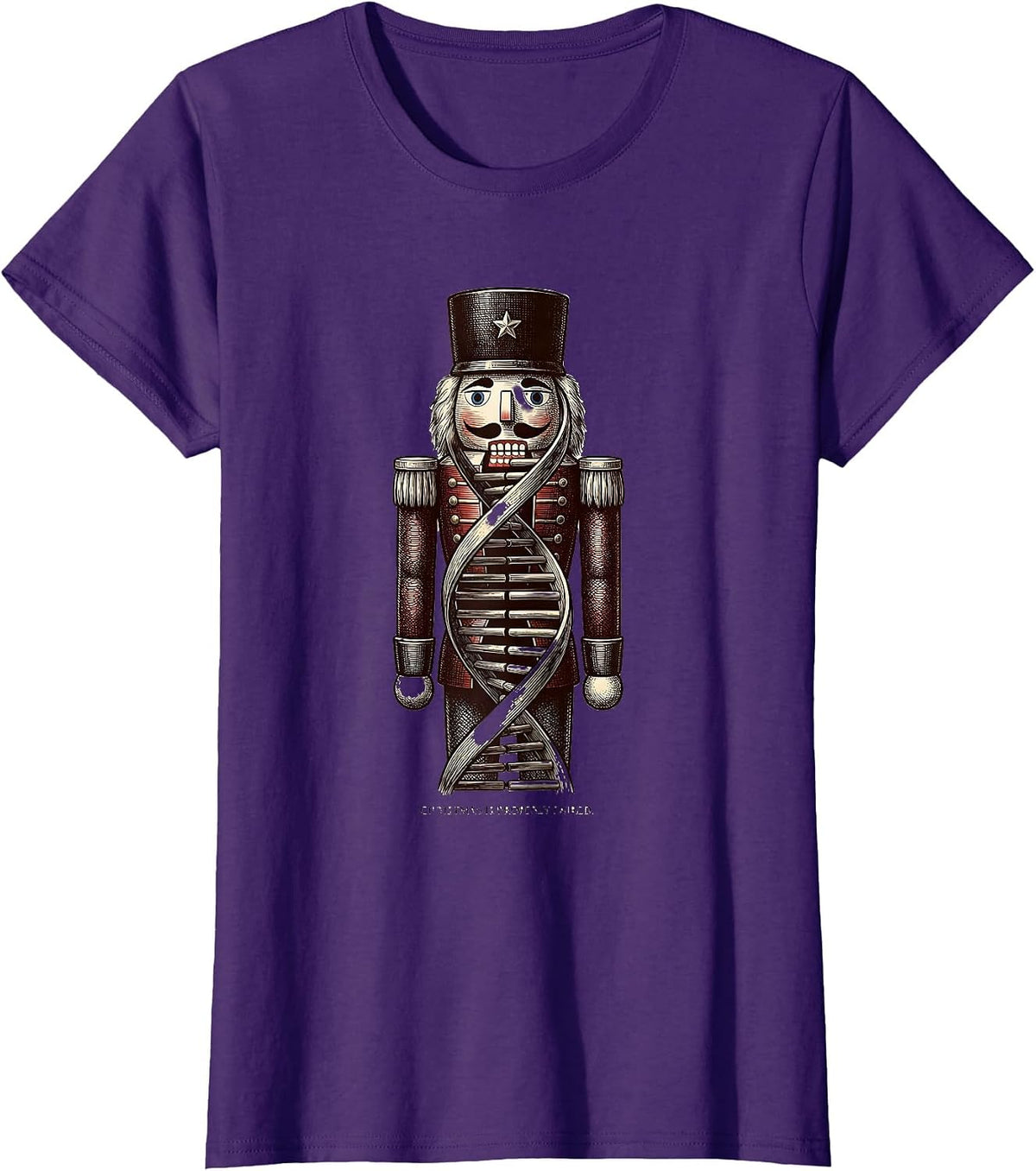 Women's Christmas Is Properly Paired Science Teacher DNA Humor T-Shirt - Purple
