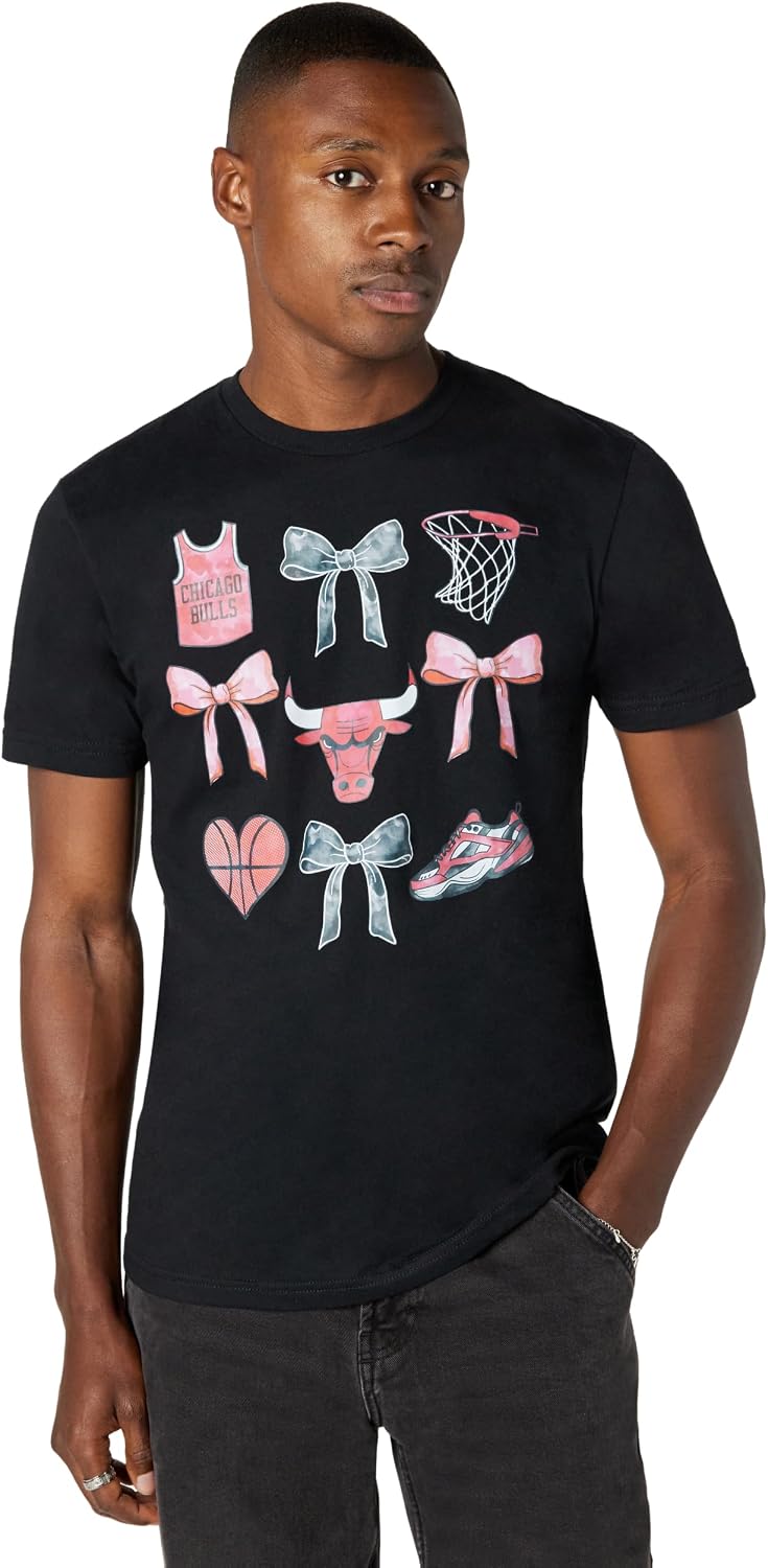NBA Chicago Bulls Bow Grid T-Shirt - Burgundy