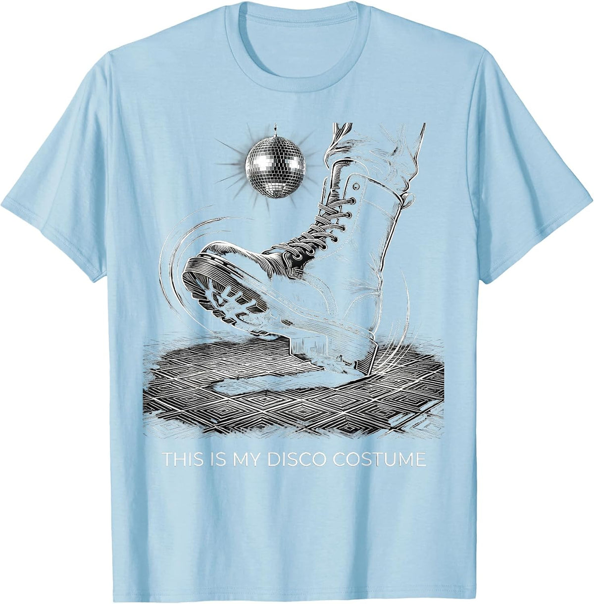 Men's This Is My Disco Costume Retro 70s Party Halloween T-Shirt - Baby Blue