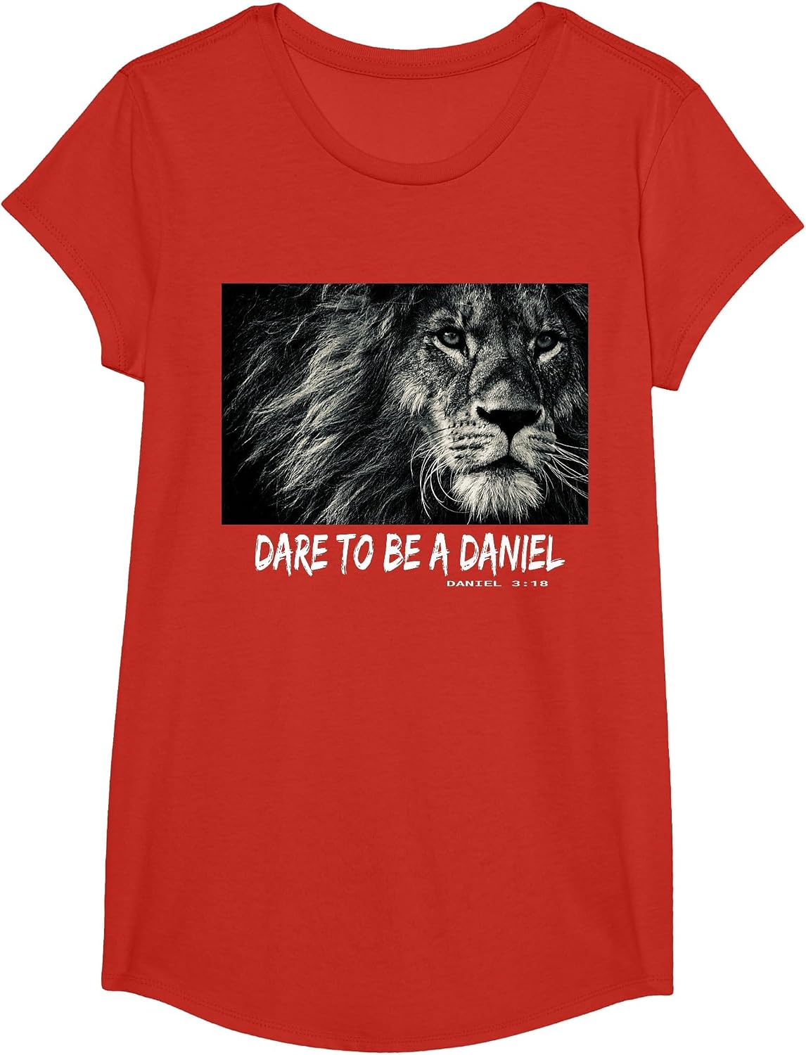 Dare to be a Daniel Bible Verse Bold Faith T-Shirt - Girls Red