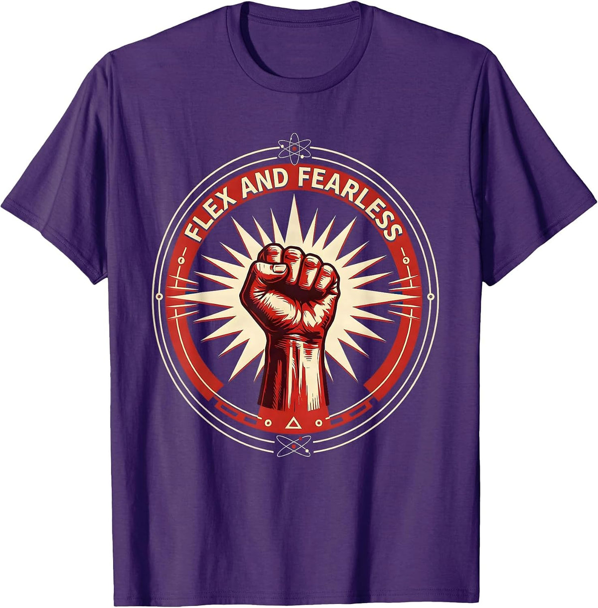 Flex and Fearless Rosie the Riveter Design T-Shirt - Purple