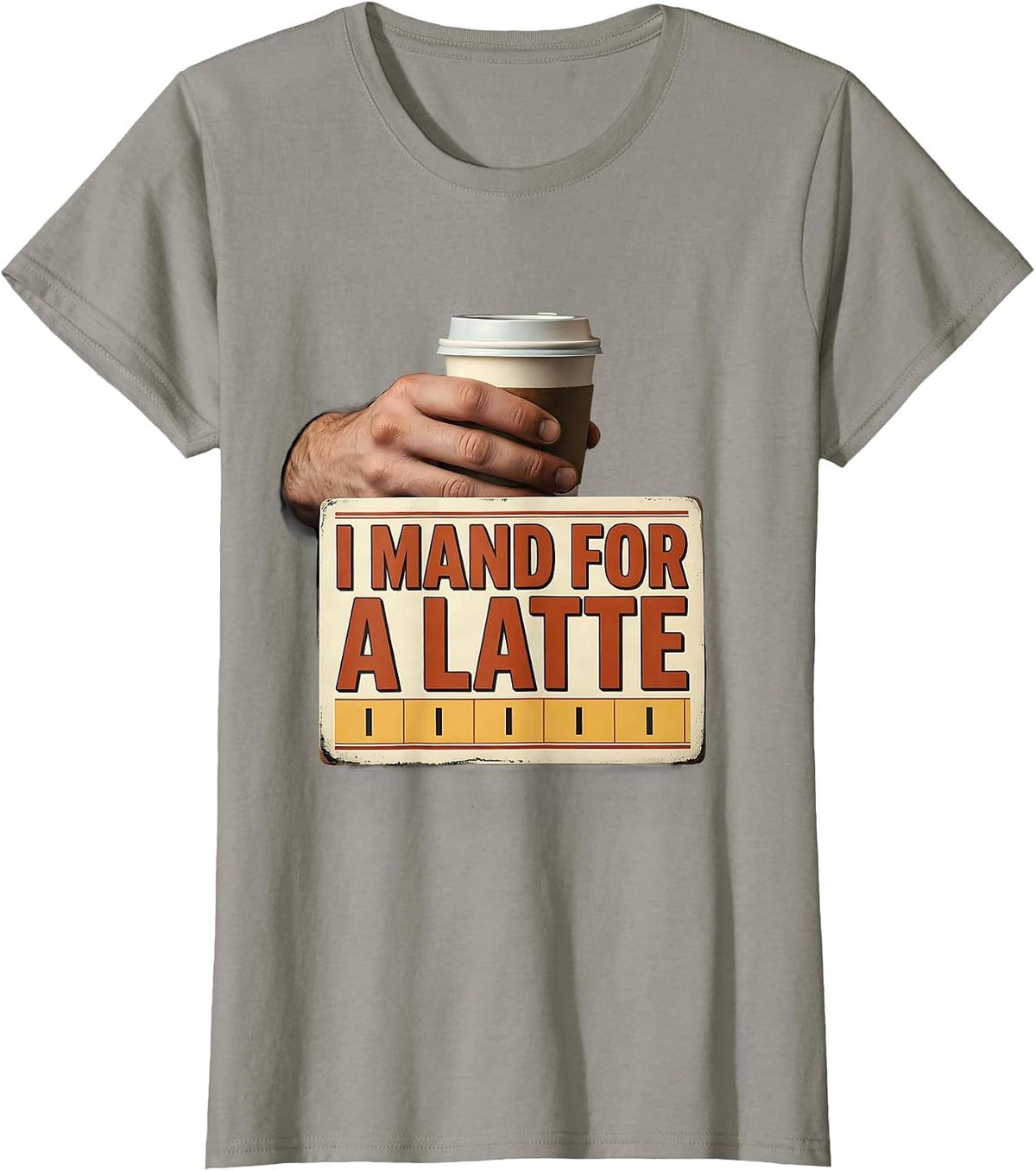 Women's I Mand For A Latte Funny ABA RBT Behavior Therapist T-Shirt - Slate Grey