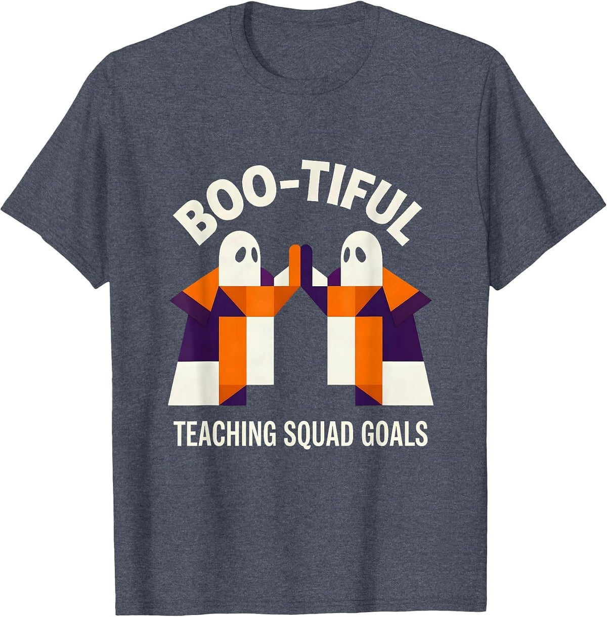 Boo-tiful Teaching Squad Goals Halloween Teacher T-Shirt - Heather Blue