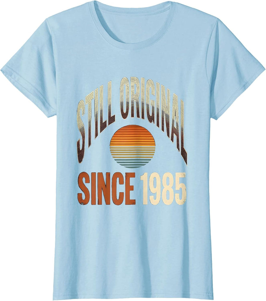 Women's Still Original Since 1985 Vintage Retro Nostalgic Birthday T-Shirt - Baby Blue