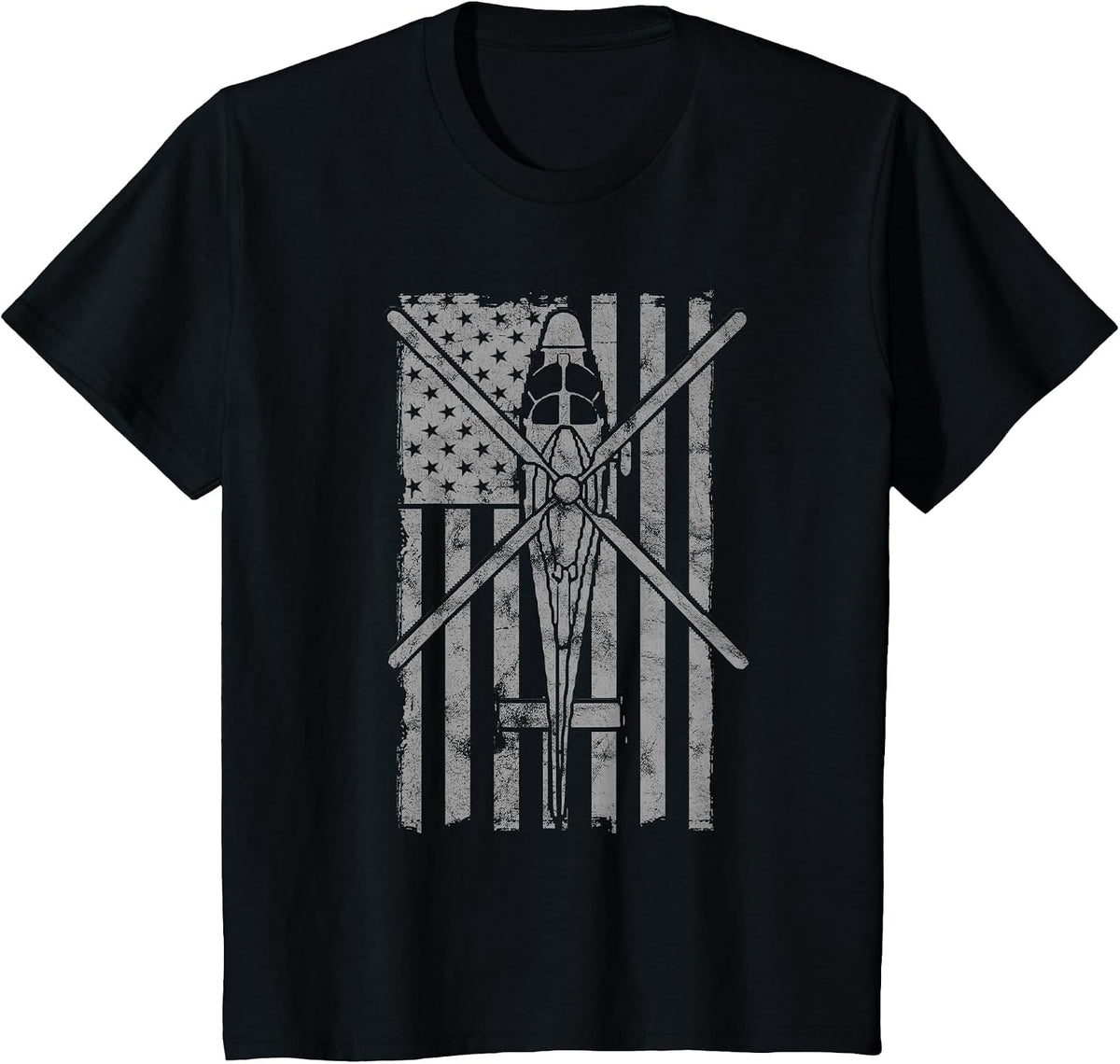 HH-65 Dolphin SAR/Rescue Helicopter Vintage Flag T-Shirt T-Shirt - Black