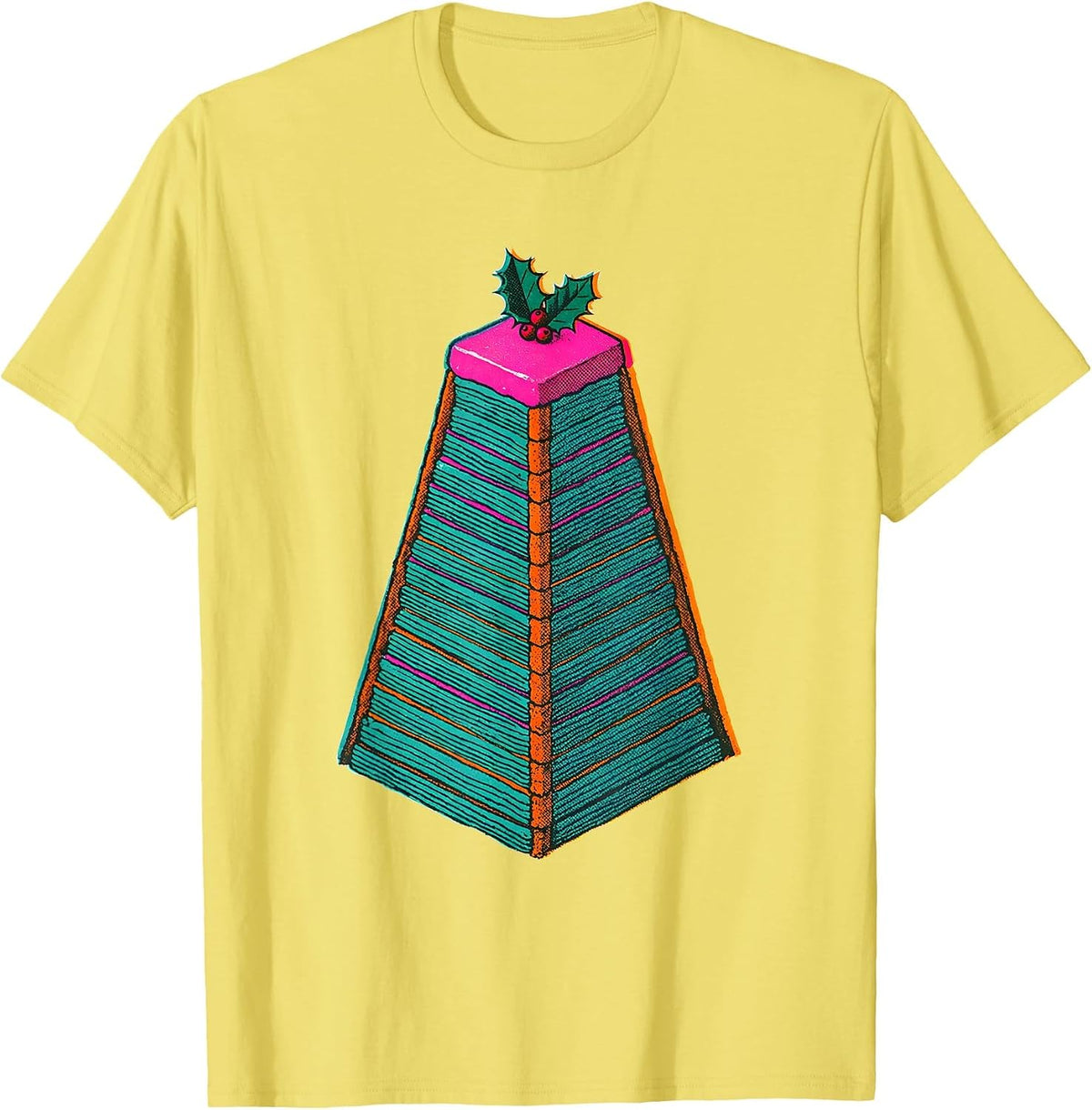 Men's DNA Helix Christmas Slice Science Teacher Humor T-Shirt - Lemon Yellow