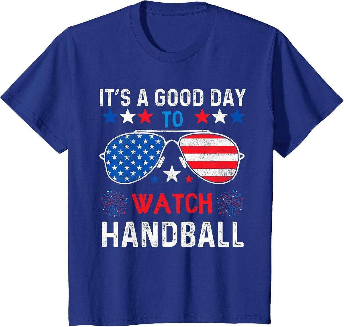 Handball USA Support the Team Sunglasses USA Flag T-Shirt - Royal Blue