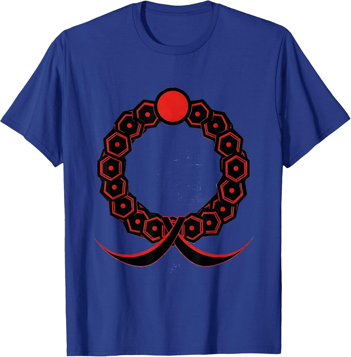 Circular Molecular Ring Geometric Science Nerd Humor T-Shirt - Royal Blue