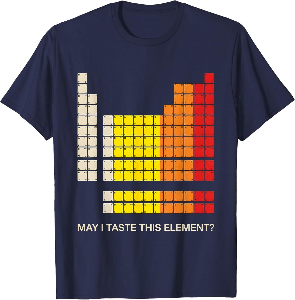May I Taste This Element Funny Periodic Table Science T-Shirt - Navy Blue