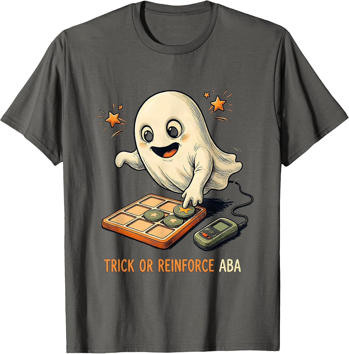 Trick Or Reinforce ABA Funny Physical Therapy Halloween T-Shirt - Asphalt Grey