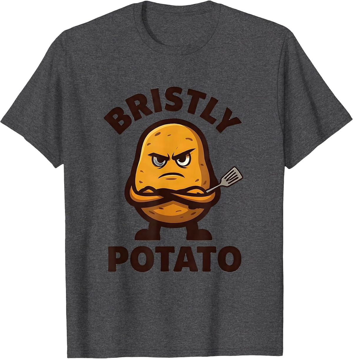 Men's Bristly Potato Funny Couples Thanksgiving Matching T-Shirt - Dark Heather Grey