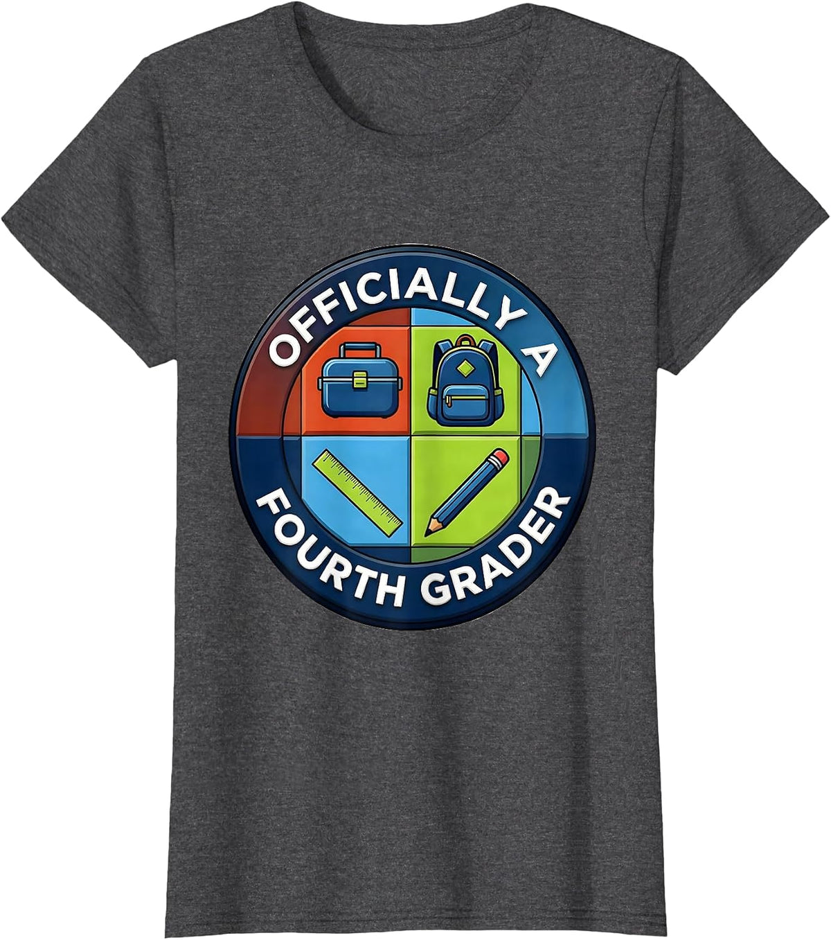 Women's Officially A Fourth Grader Back to School Fourth Grade Pride T-Shirt - Dark Heather Grey