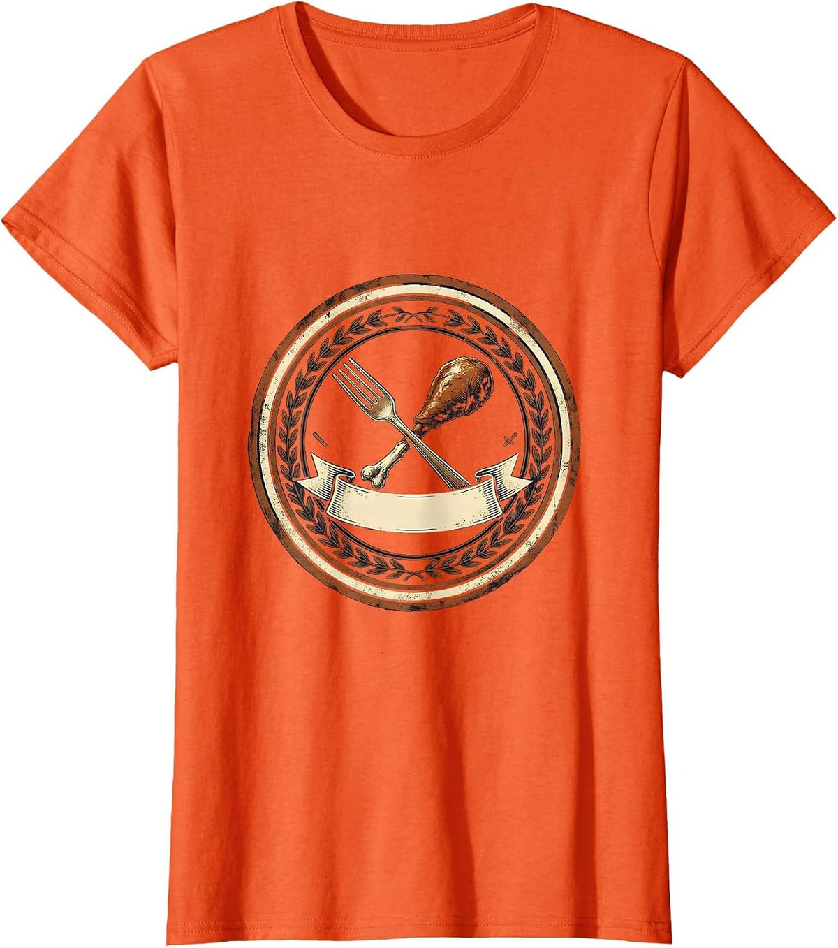 Sealed Turkey Badge Vintage Family Thanksgiving Humor T-Shirt - Orange