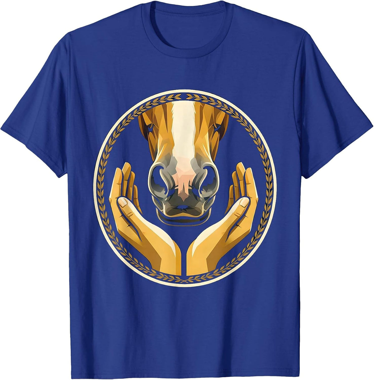 Men's Gentle Touch Horse Muzzle Illustration T-Shirt - Royal Blue