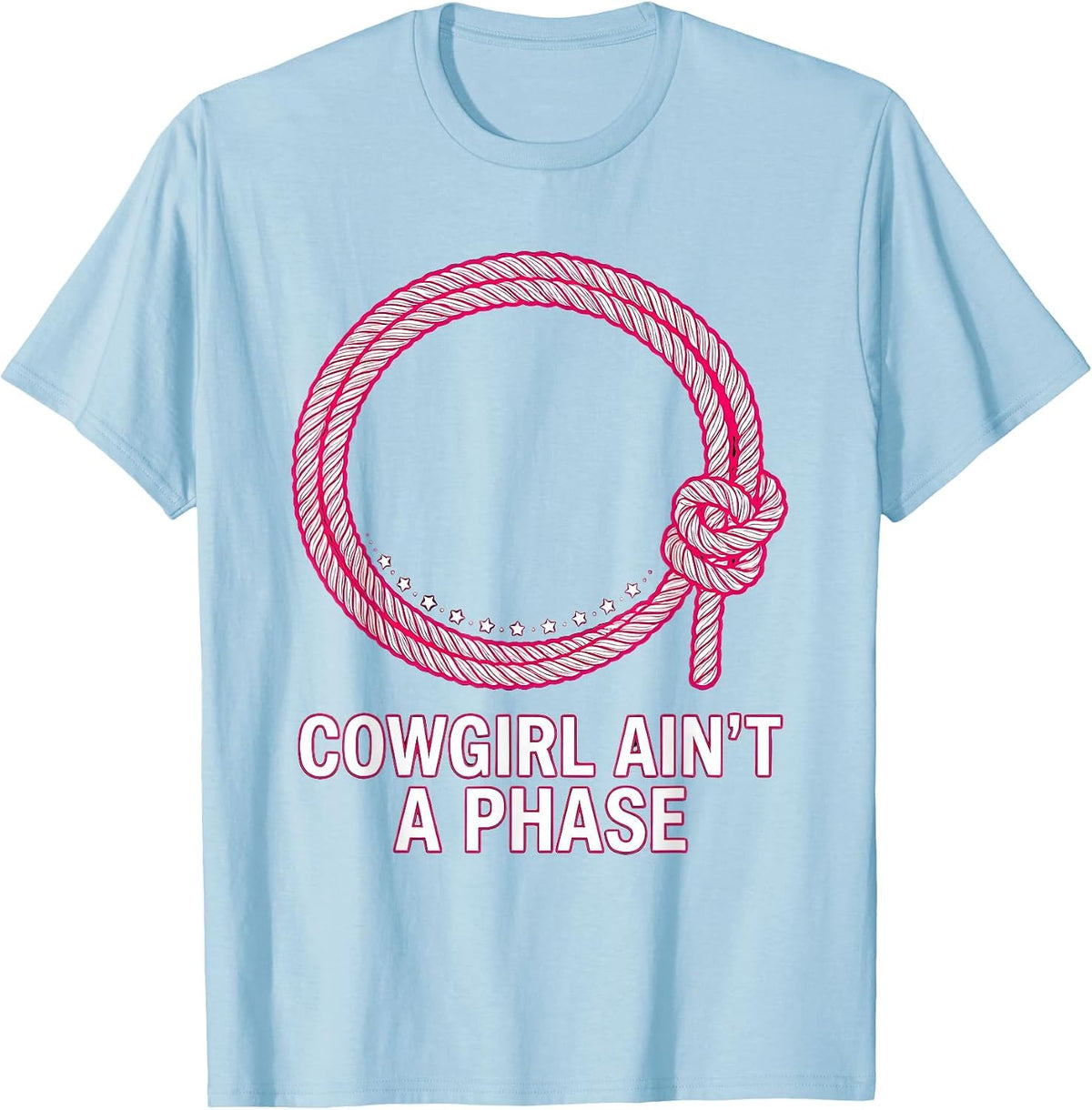Men's Cowgirl Ain't A Phase Vintage Western Retro Country Pride T-Shirt - Baby Blue