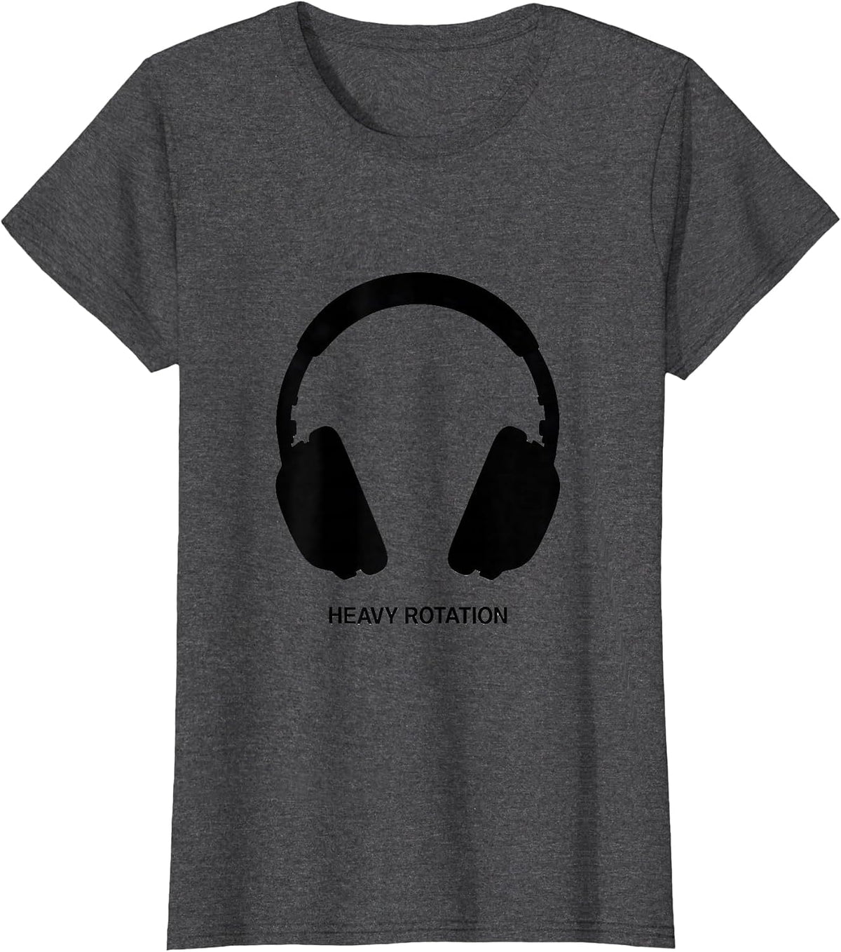 Women's Heavy Rotation Thick Thighs R&B Vibes Music Humor T-Shirt - Dark Heather Grey