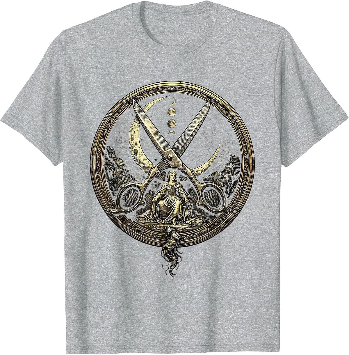 Men's Sealed Medallion Mystic Barber Humor Gift T-Shirt - Heather Grey