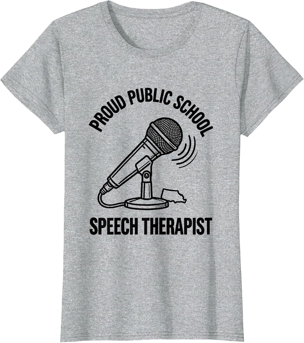 Women's Proud Public School Speech Therapist Teacher Red For Ed T-Shirt - Heather Grey