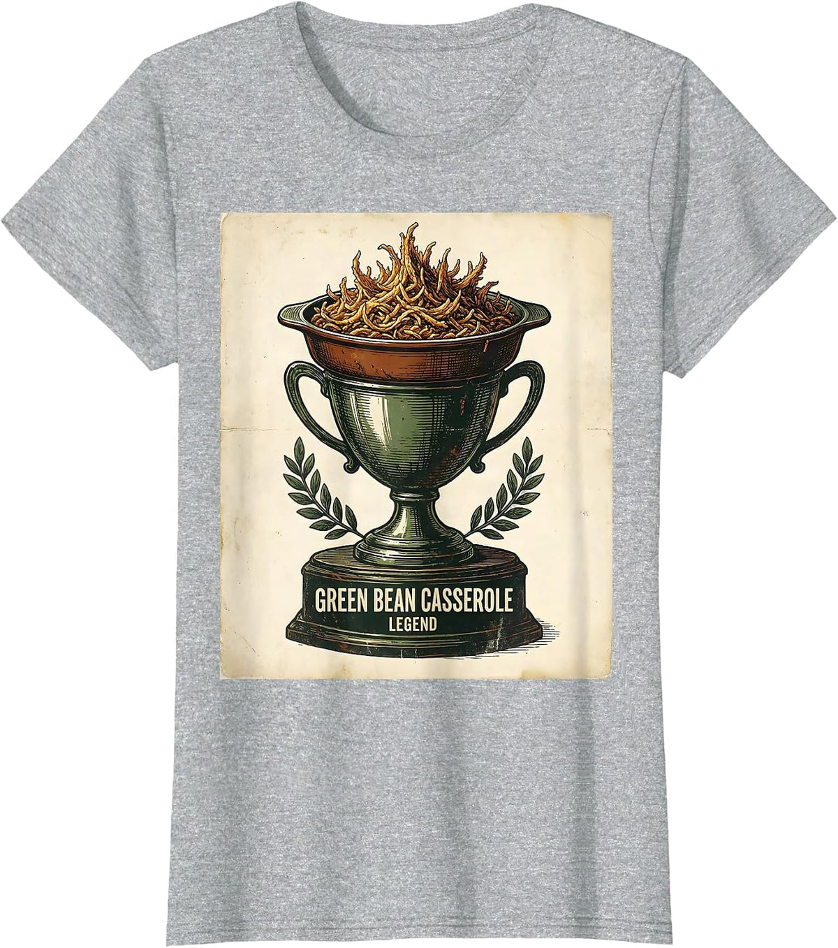 Green Bean Casserole Legend Vintage Funny Thanksgiving T-Shirt - Heather Grey