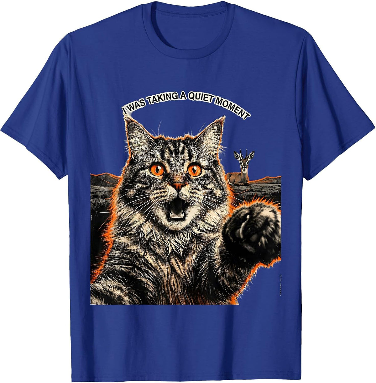 I Was Taking A Quiet Moment Funny Norwegian Forest Cat Alien T-Shirt - Royal Blue
