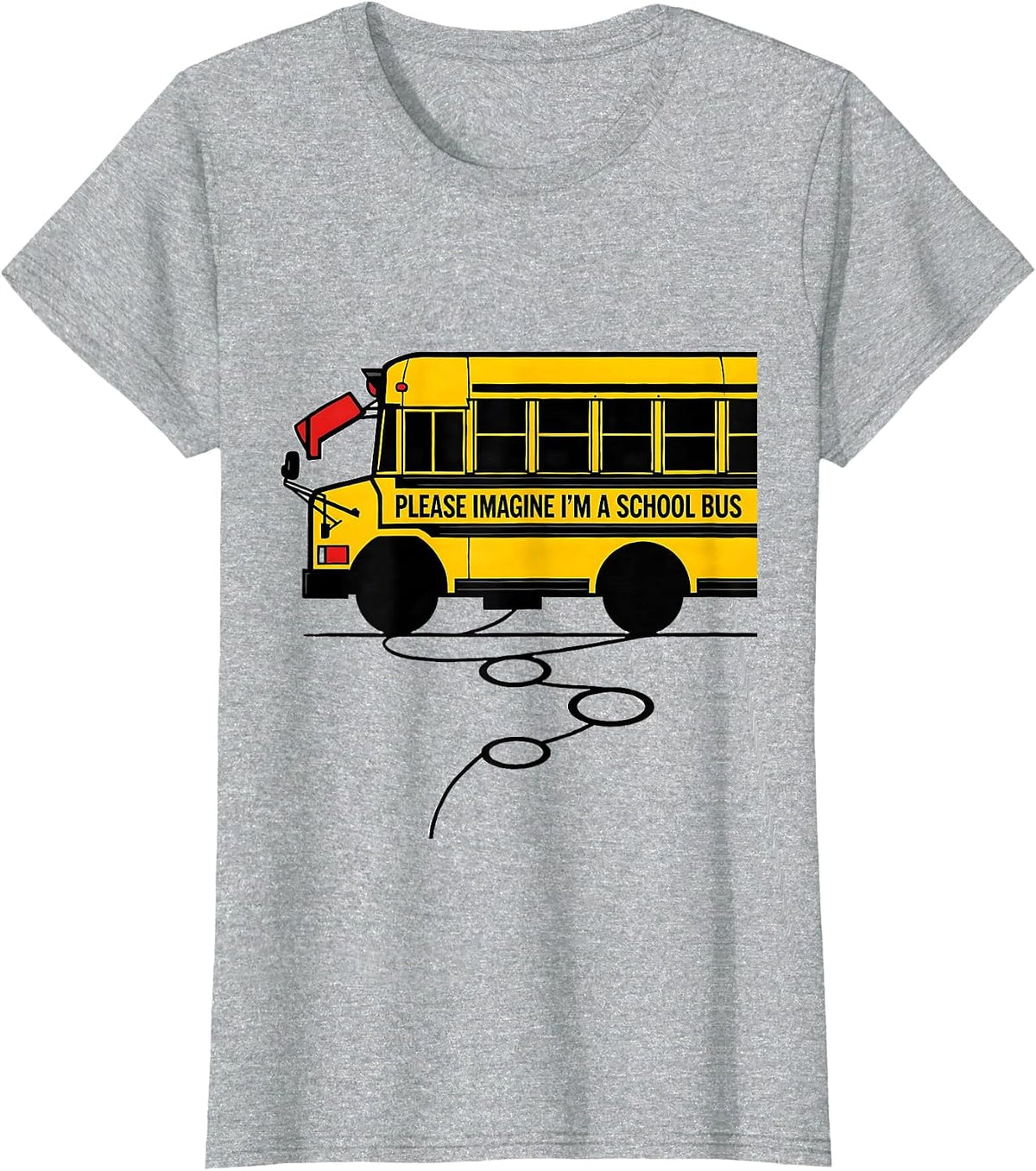 Women's Please Imagine I'm A School Bus Funny Halloween Costume T-Shirt - Heather Grey